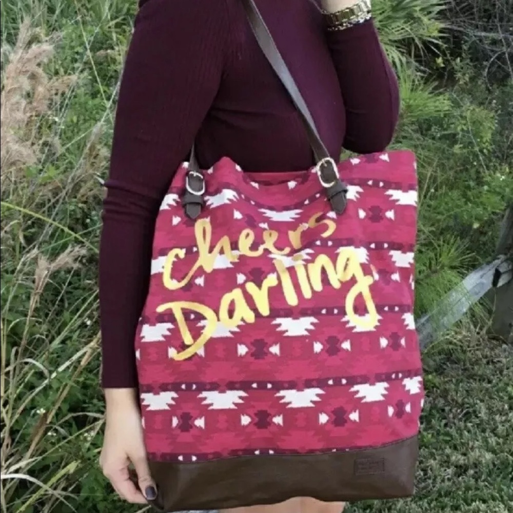 Sloan Ranger Cheers Darling Aztec Canvas Tote